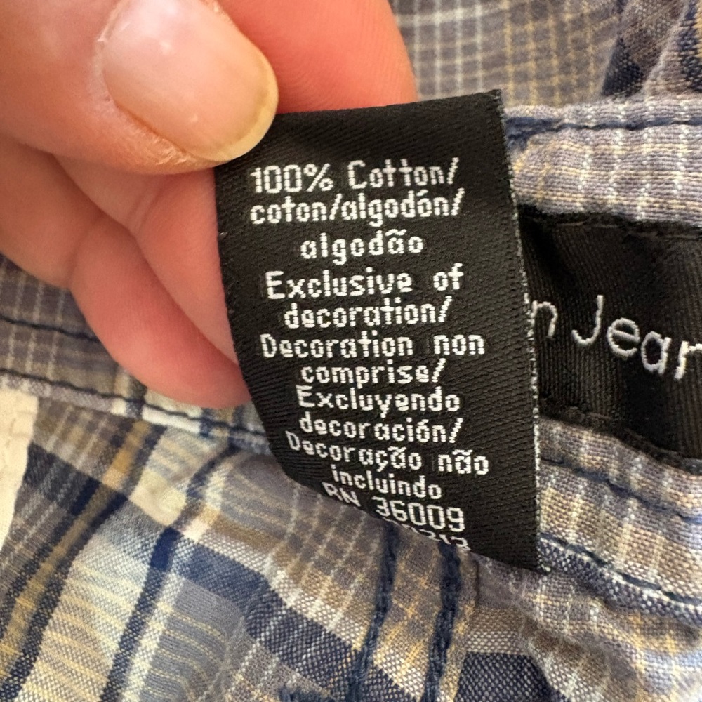 Calvin Klein Jeans Bayou Blue Madras Plaid Shorts 40 - Picture 4 of 7